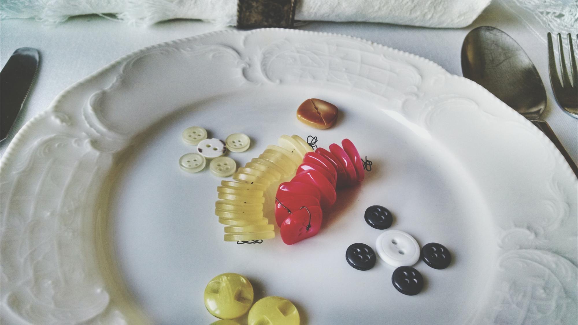 Large plated dessert on simple ceramic